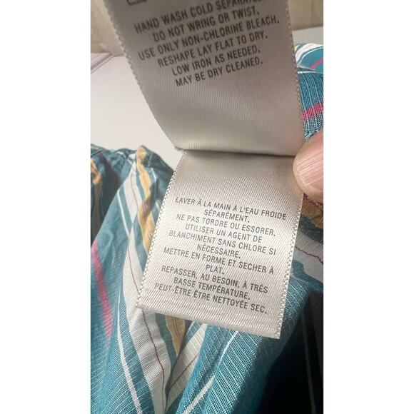 Anthropologie Maeve Top XS Byron Stripe Balloon Sleeve Blue Pullover Peasant - Picture 8 of 9